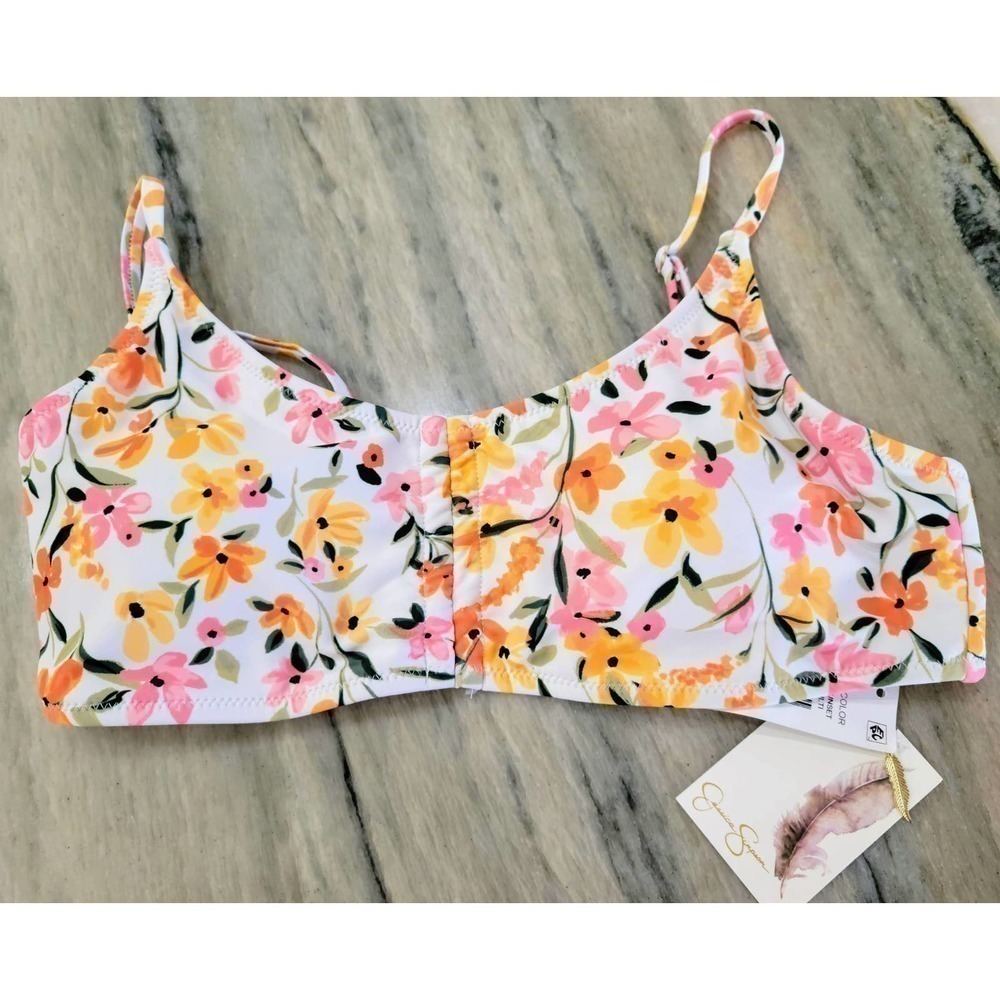 Jessica Simpson Floral Bikini Top Small